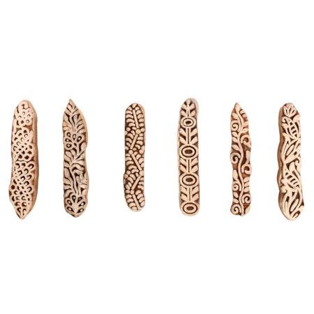 Set of 6 Piece New Mix Wooden Printing Block